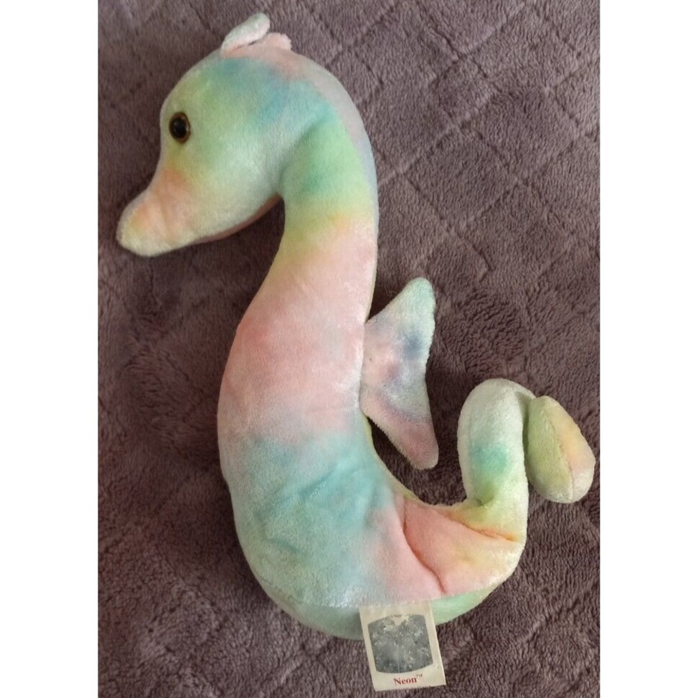 Ty Beanie Babies NEON the Seahorse 7" Beanbag Plush Stuffed Animal Toy